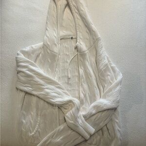 Brandy Melville white knit zip up